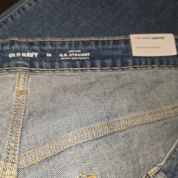 Old Navy O.G Sraight Leg Medium Blue Jeans Sz 28 Waist Is Pictured Nwt Plus - Picture 7 of 7